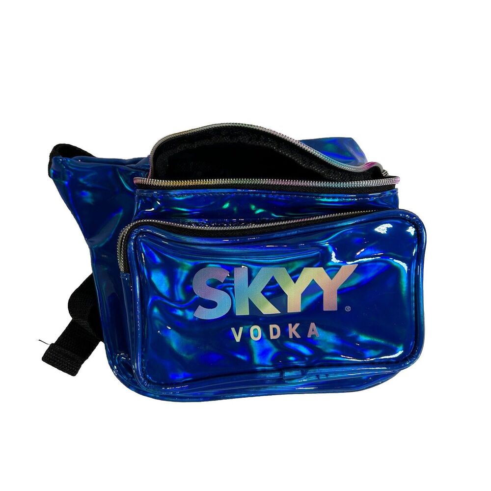 Skyy Vodka Fanny Pack Hip Bag Shiney Blue Iridescent